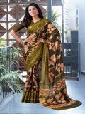 Olive Georgette  saree