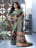 Olive Georgette  saree