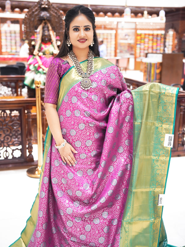 CSM-18033 | Purple & Green kanchi Pattu Saree