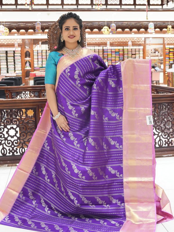 CSM-17773 | Violet & Pink Pure Kanchi Pattu Saree