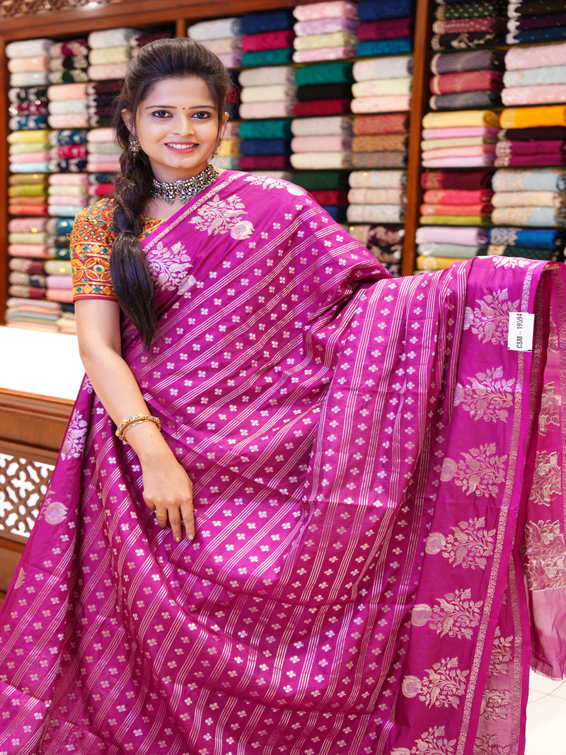 CSM-19594 | Purple Chiniya Silk Saree