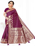 Purple Dola Silk Saree