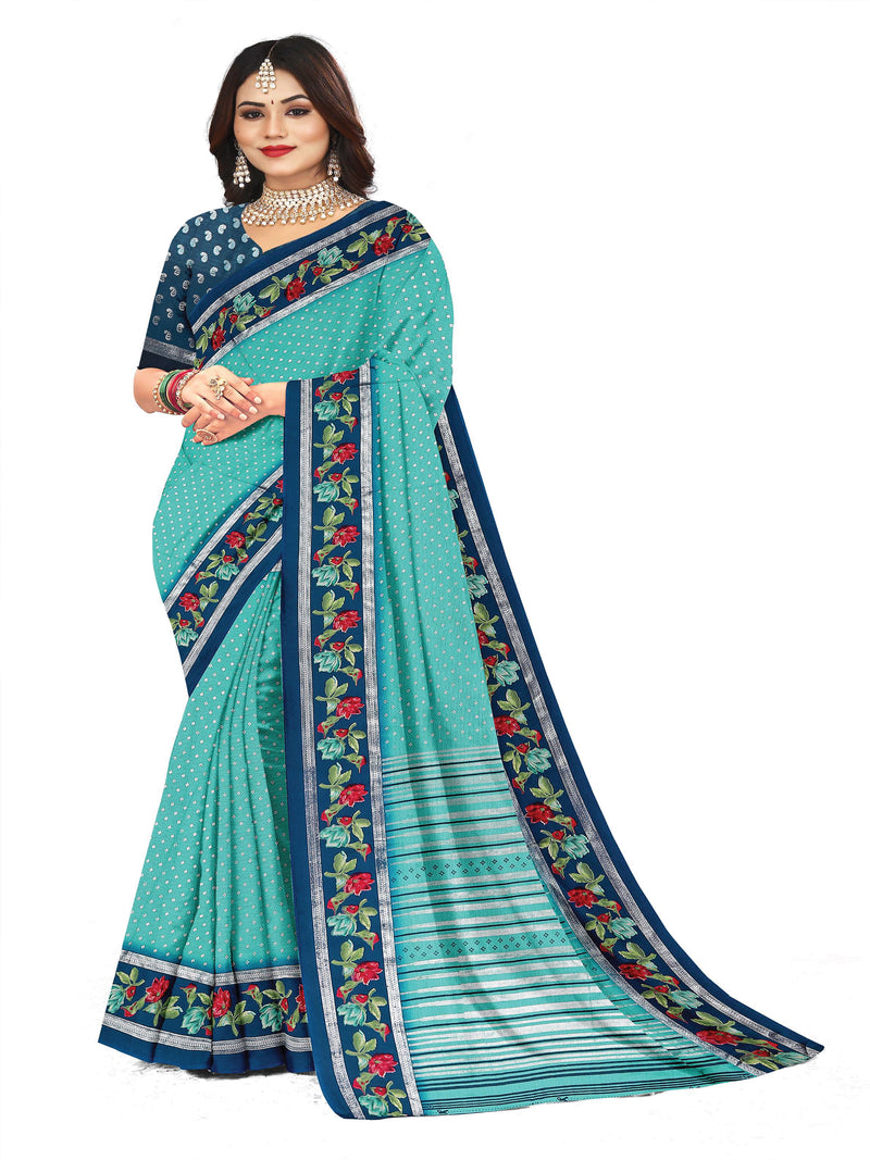 Sky Blue Chiffon  saree  | BUY 1 GET 1 FREE