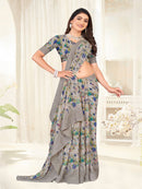 Lavender  Georgette  saree