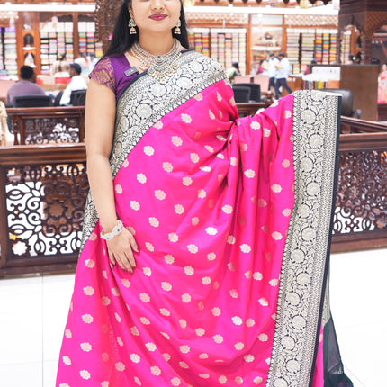 CSM-18441 | Rani Pink Banaras Kathan Silk Saree