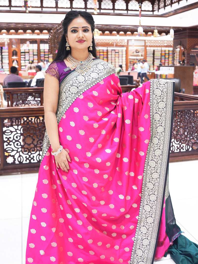 CSM-18441 | Rani Pink Banaras Kathan Silk Saree