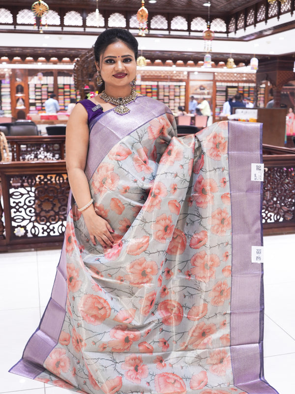 CSM-18510 | Mint Green & Navy Kalamkari Digital Print Saree