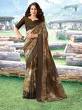 Green Georgette saree