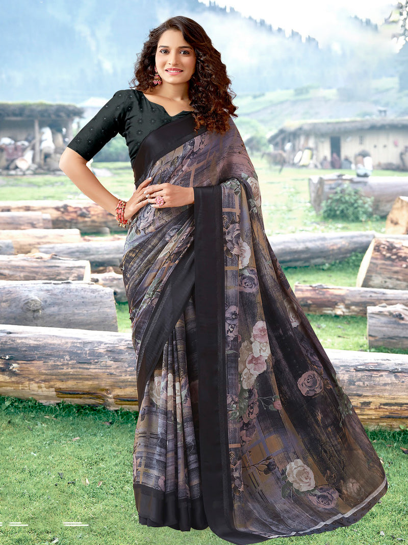 Green Georgette saree