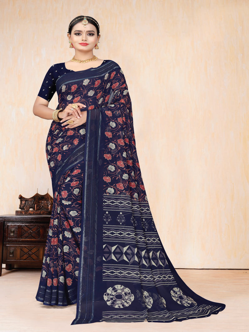 Rani Pink Georgette Saree  | BUY 1 GET 1 FREE