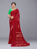 Brown Georgette Saree