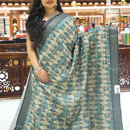 CSM-18227 | Green & Beige Dola Silk Saree