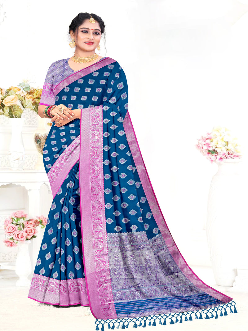 Peacock Blue Georgette Saree