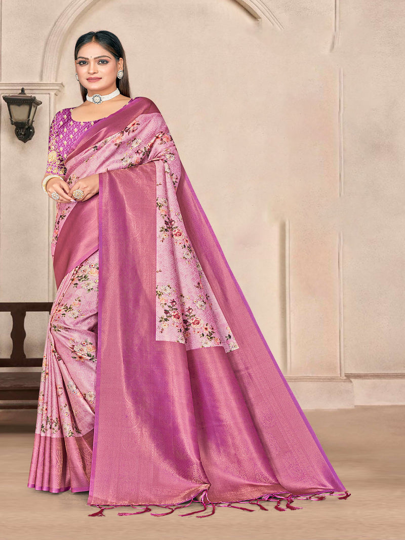 Grey Soft silk saree