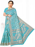 Sky Blue  Jute Silk saree