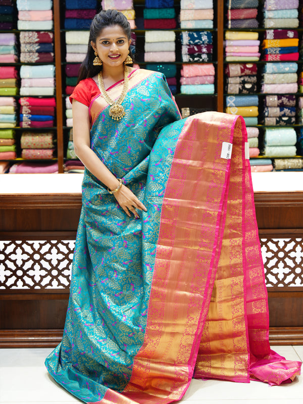 CSM-19866 |  Rama Green  & Magenta Sativika Pattu