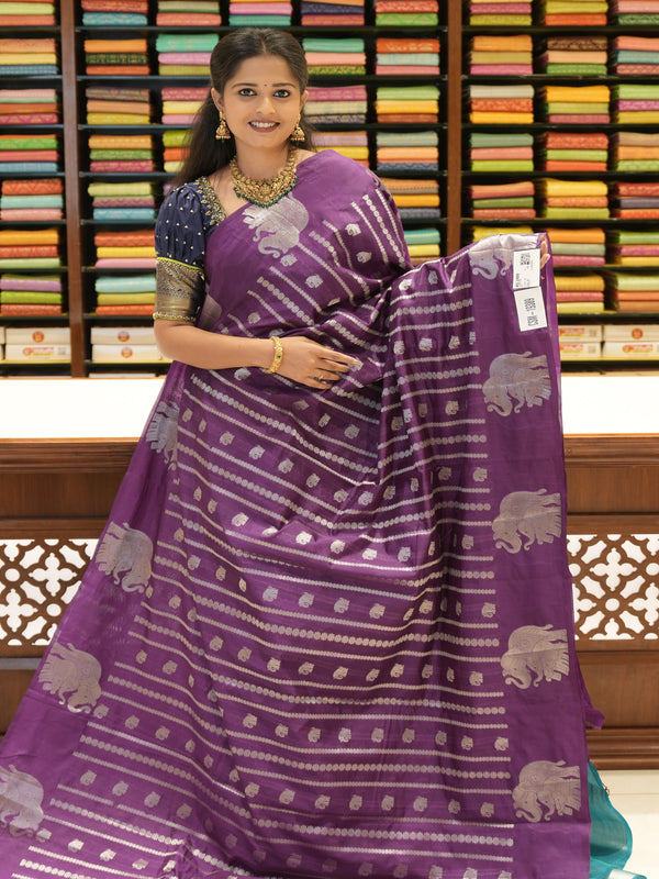 CSM-19389 | Purple Chiniya Silk Saree