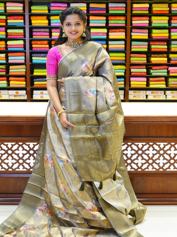 CSM-19504 | Olive Green Soft Kathan Silk Saree