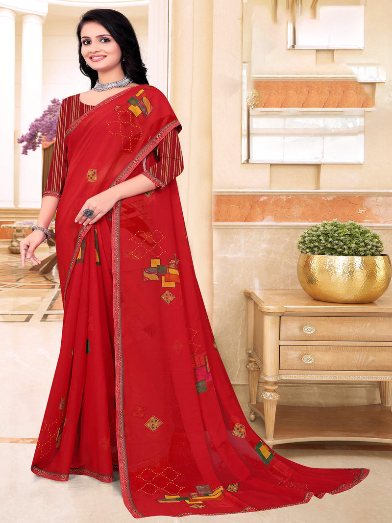 Maroon  saree with NEW | BUY 1 GET 1 FREE