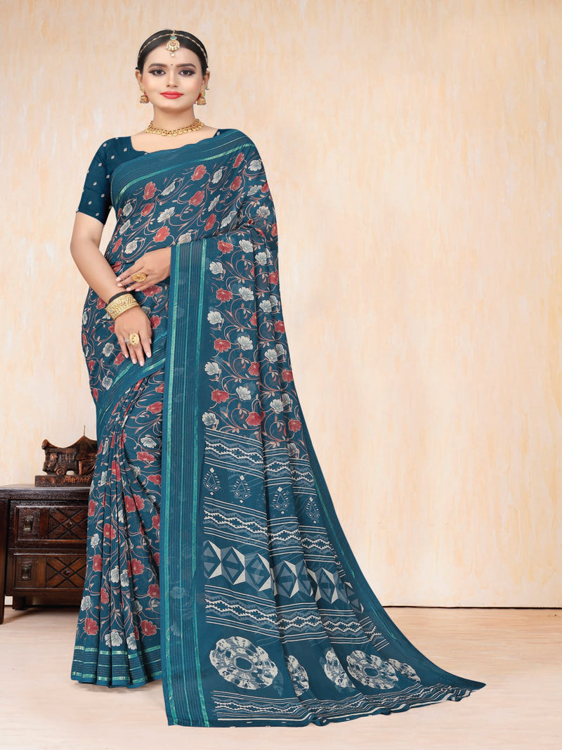 Rani Pink Georgette Saree  | BUY 1 GET 1 FREE