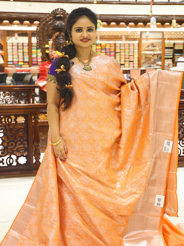 CSM-18589 | Light Orange  Kanjivaram  Saree