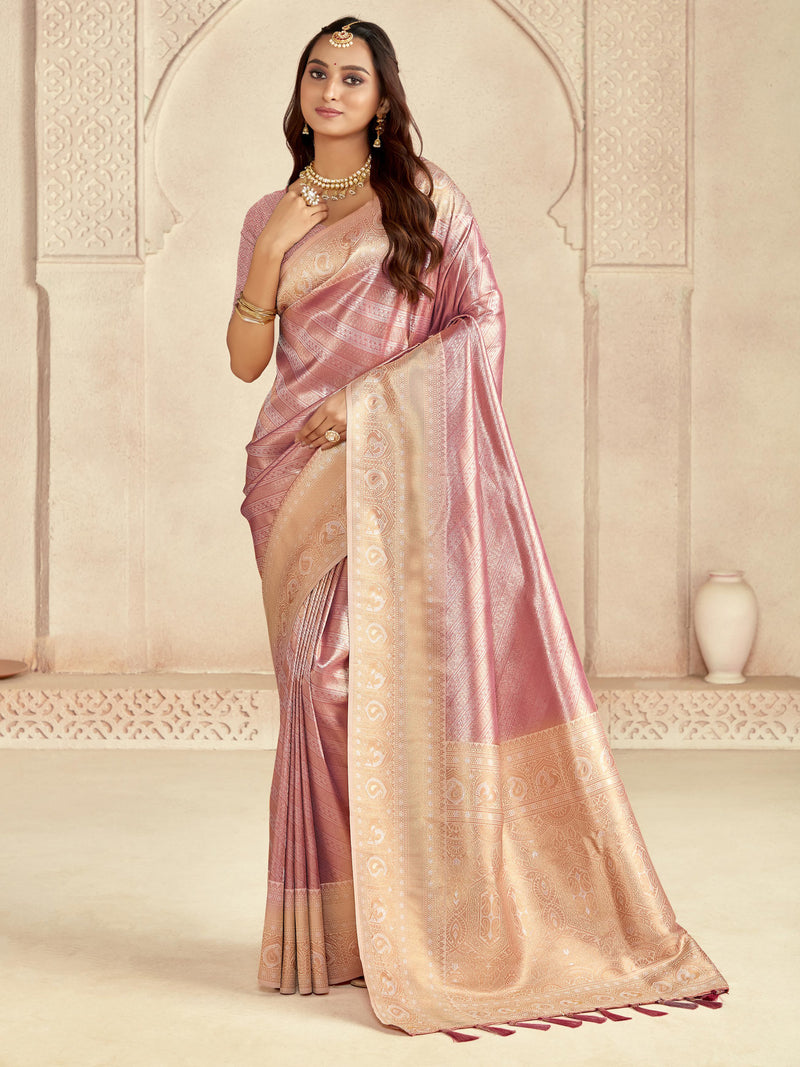 Cream Banaras Silk Saree