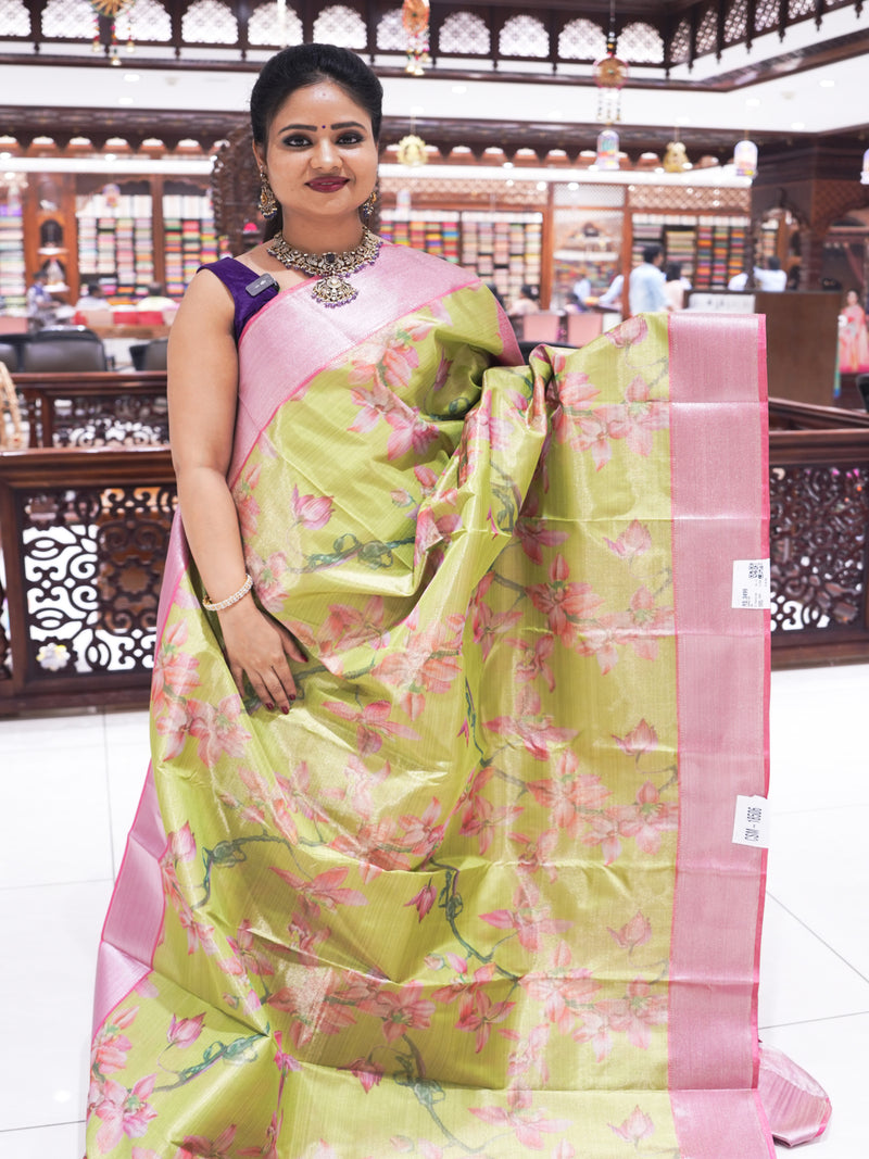 CSM-18506 | Green Kalamkari Digital Print Saree