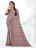 Brown Chiffon Brasso Saree | BUY 1 GET 1 FREE