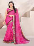 Rani Pink Jute Silk saree