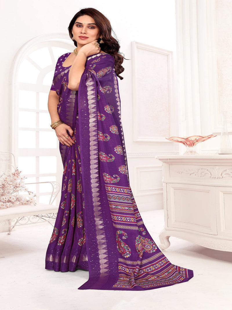 Wine Jute saree