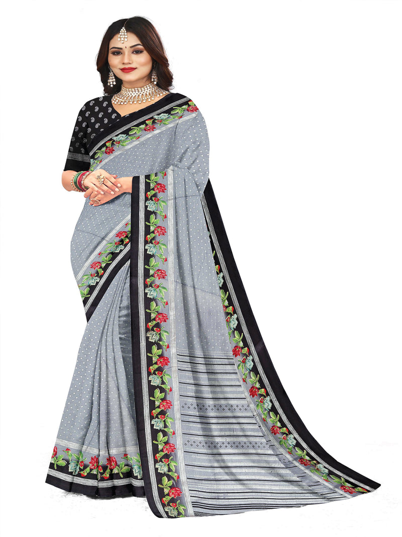 Sky Blue Chiffon  saree  | BUY 1 GET 1 FREE