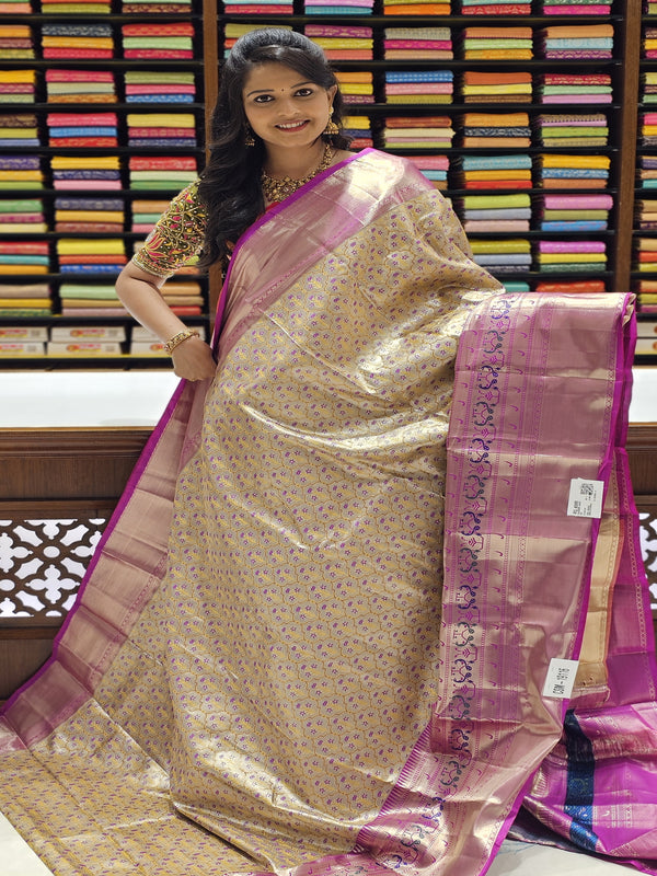 CSM-19116 | Wine & Purple  Kanchi Padiya Pattu Saree