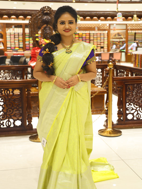 CSM-18586 | Lemon Yellow Kanjivaram Saree