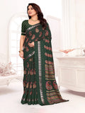 Wine Jute saree