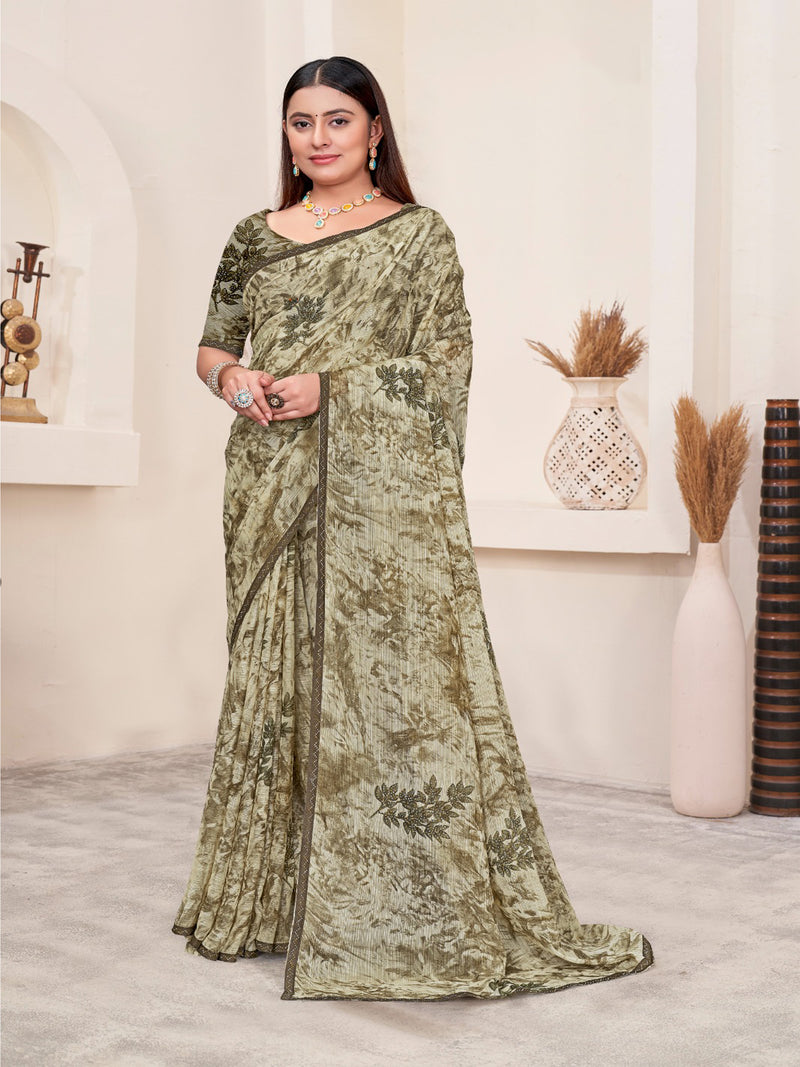 Grey saree Georgette| BUY 1 GET 1 FREE