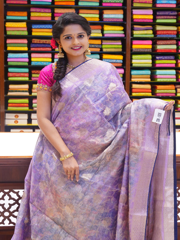 CSM-19206 | Lavender Munga Silk Saree