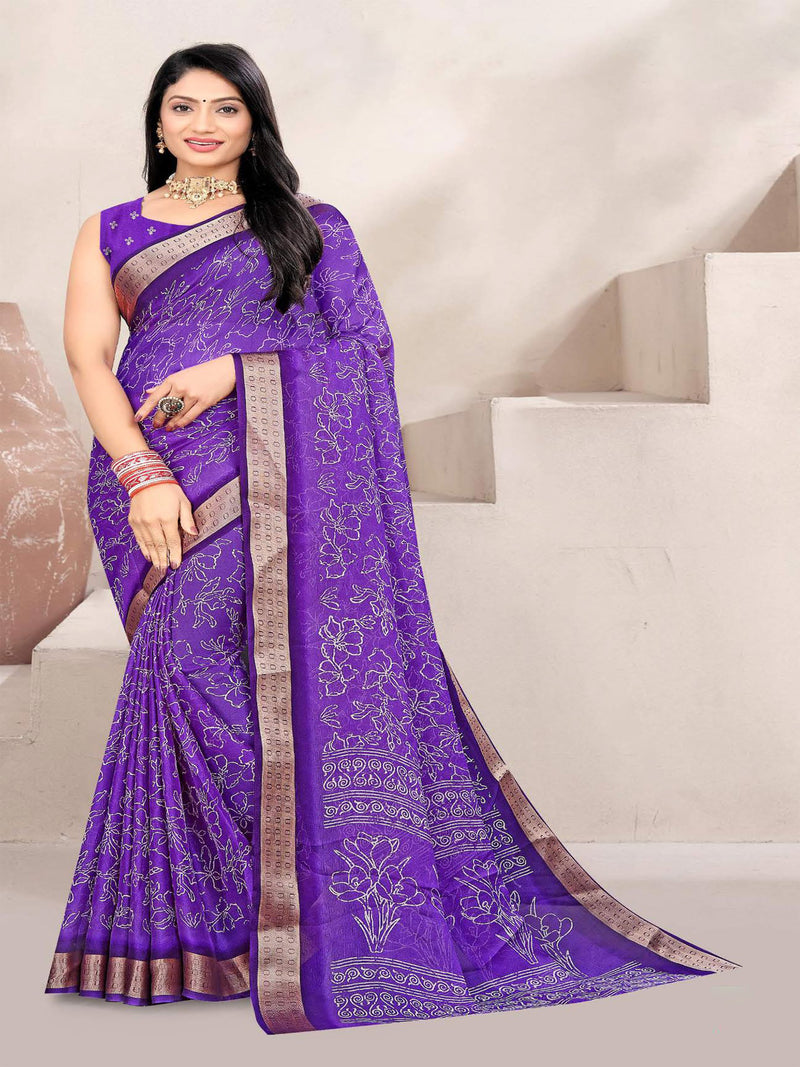 Rani Pink Jute Silk saree