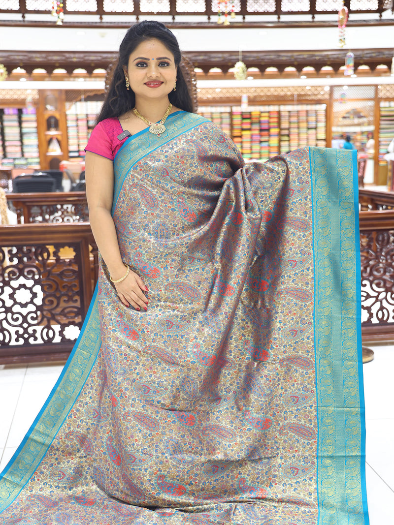 CSM-18622 | Pista Green & Sea Green Banaras Saree