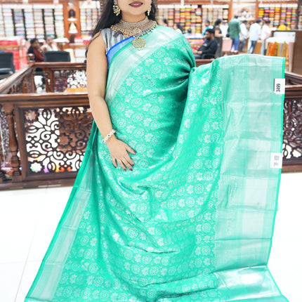 CSM-18338 | Light Green Kanchi Brocade Saree