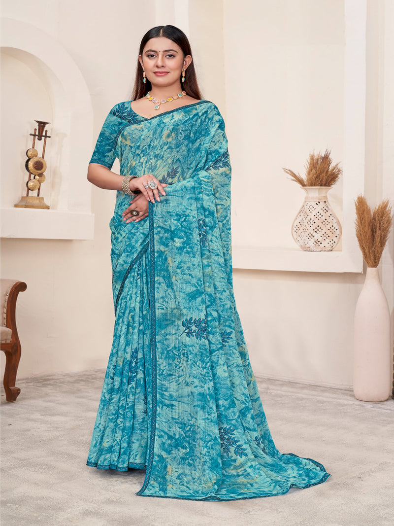 Grey saree Georgette| BUY 1 GET 1 FREE