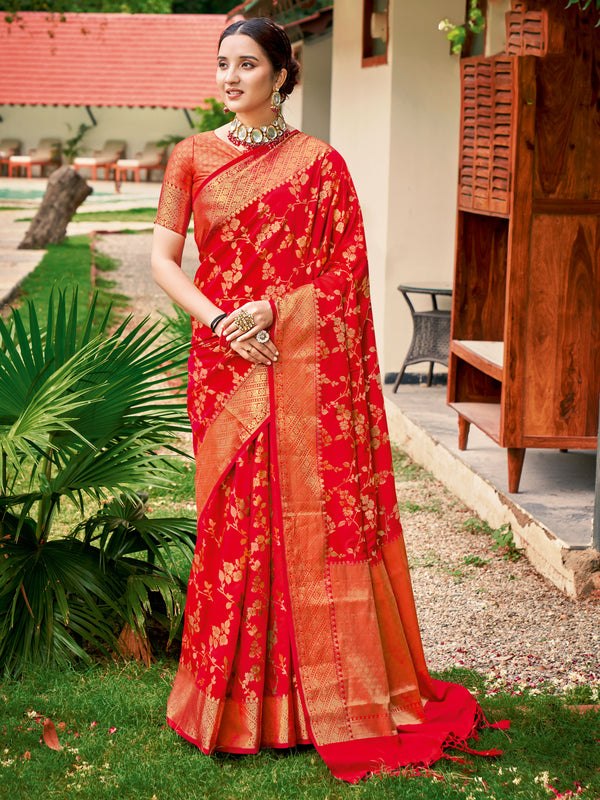Red Soft Banaras Silk Saree