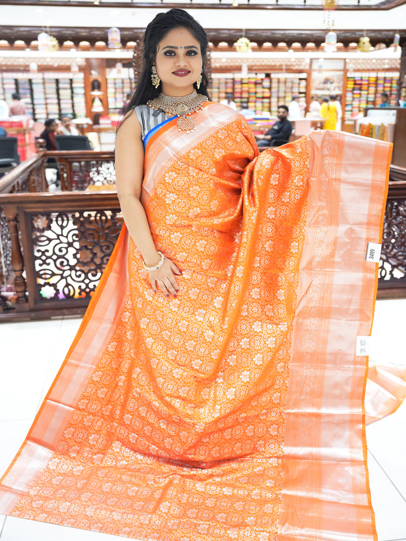 CSM-18337 | Orange Kanchi Brocade Saree