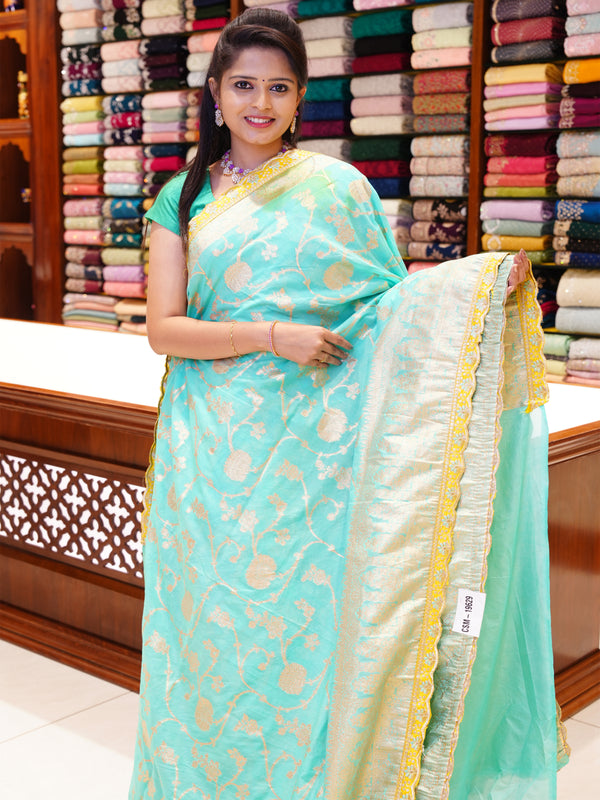 CSM-19629 | Sea Green Viscose Georgette Saree