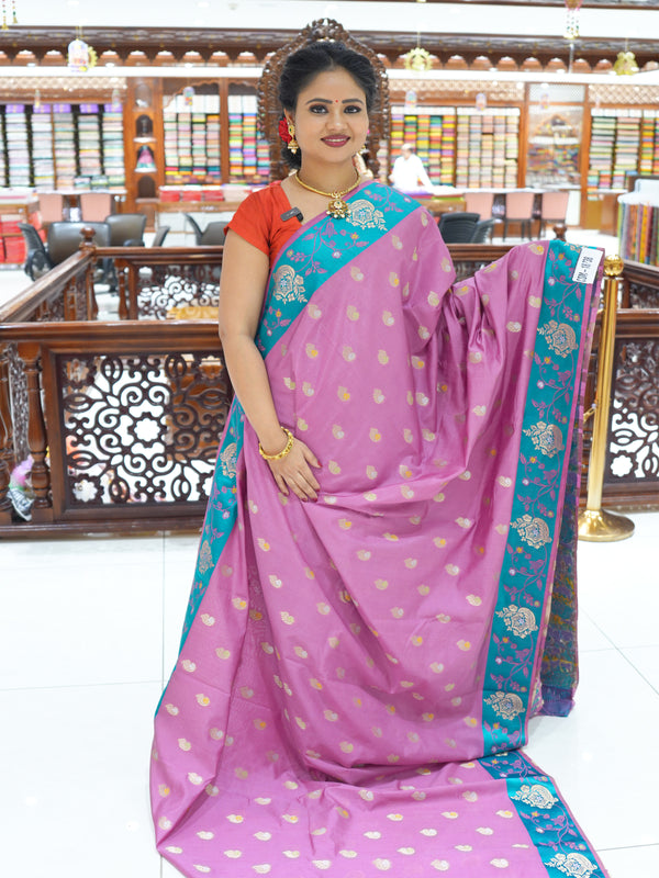 CSM-18738 | Light Purple & Green Soft Silk  Saree