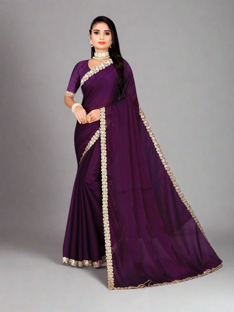 Purple Jimmy Choo saree