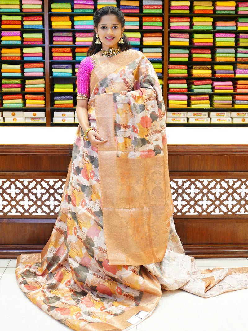 CSM-19491 | Tan  Kaddi Silk Saree