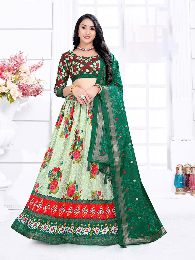 Sage Green Crush Lehenga