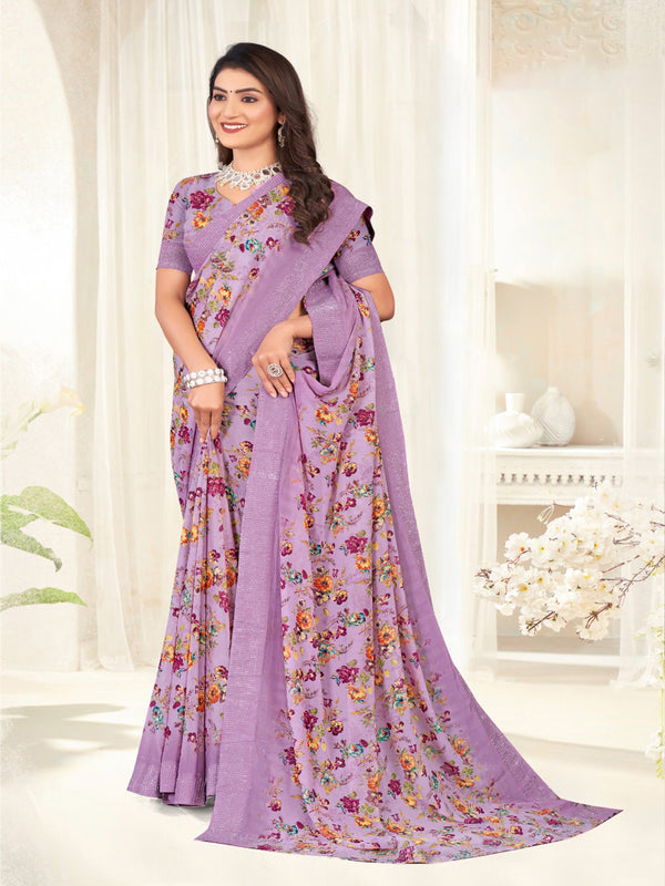 Lavender  Georgette  saree