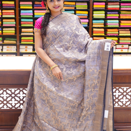 CSM-19207 | Grey Munga Silk Saree