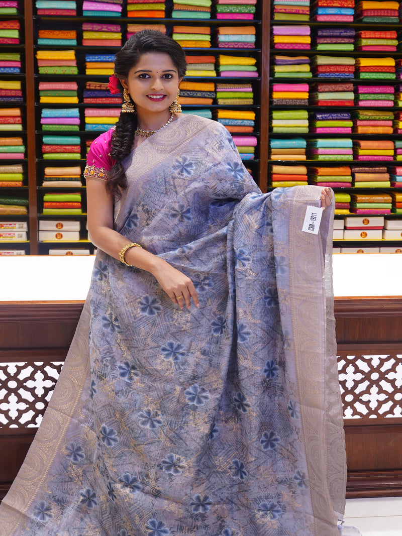 CSM-19211 |  Grey Munga Silk Saree